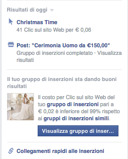 Esempio campagna advertising on Facebook